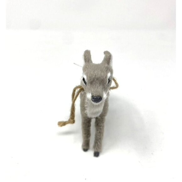 Target Faux Fur Grey Deer Christmas Tree Ornament Gray with Spots Wondershop™ - Picture 4 of 11